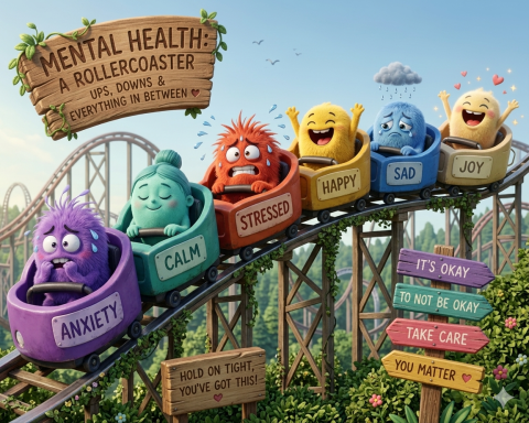 Mental Health Basingstoke illustration representing mental health awareness, emotional wellbeing, and community support.